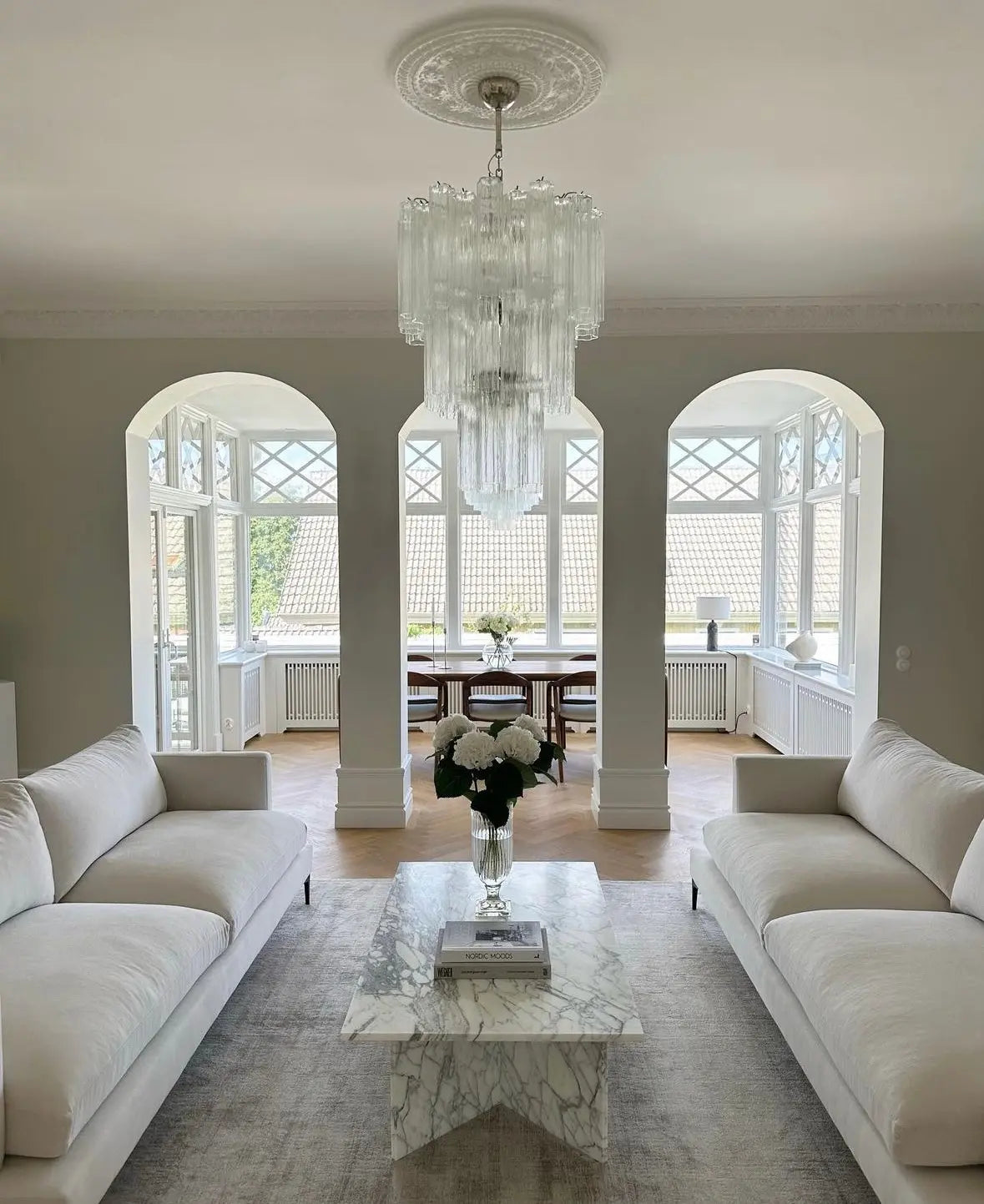 Murano Lysekrone 48 Glassrør Murano Studio