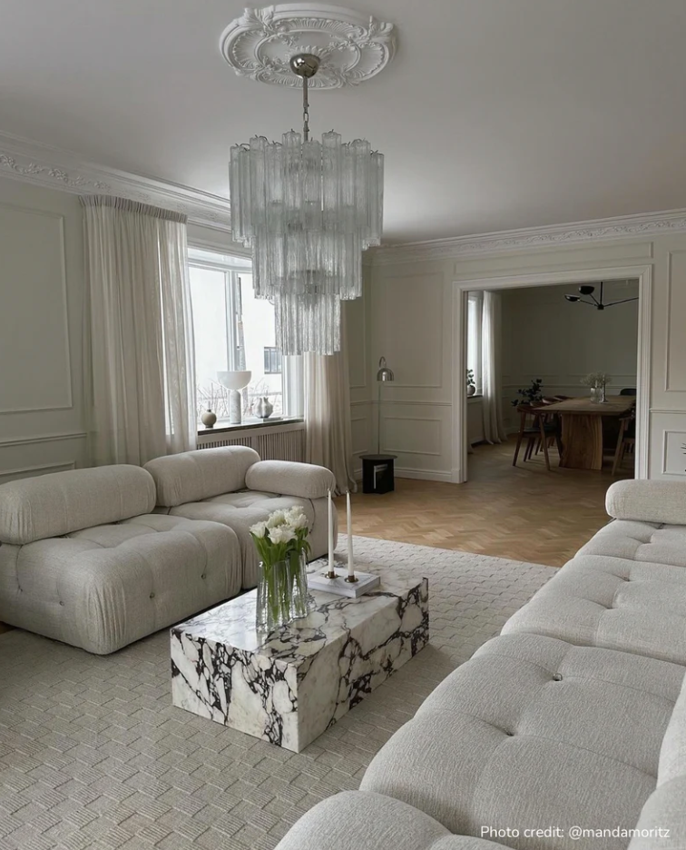 Murano Lysekrone Glassrør 48 Klart Glass/Gull Matt ramme - med rabatt Murano Studio