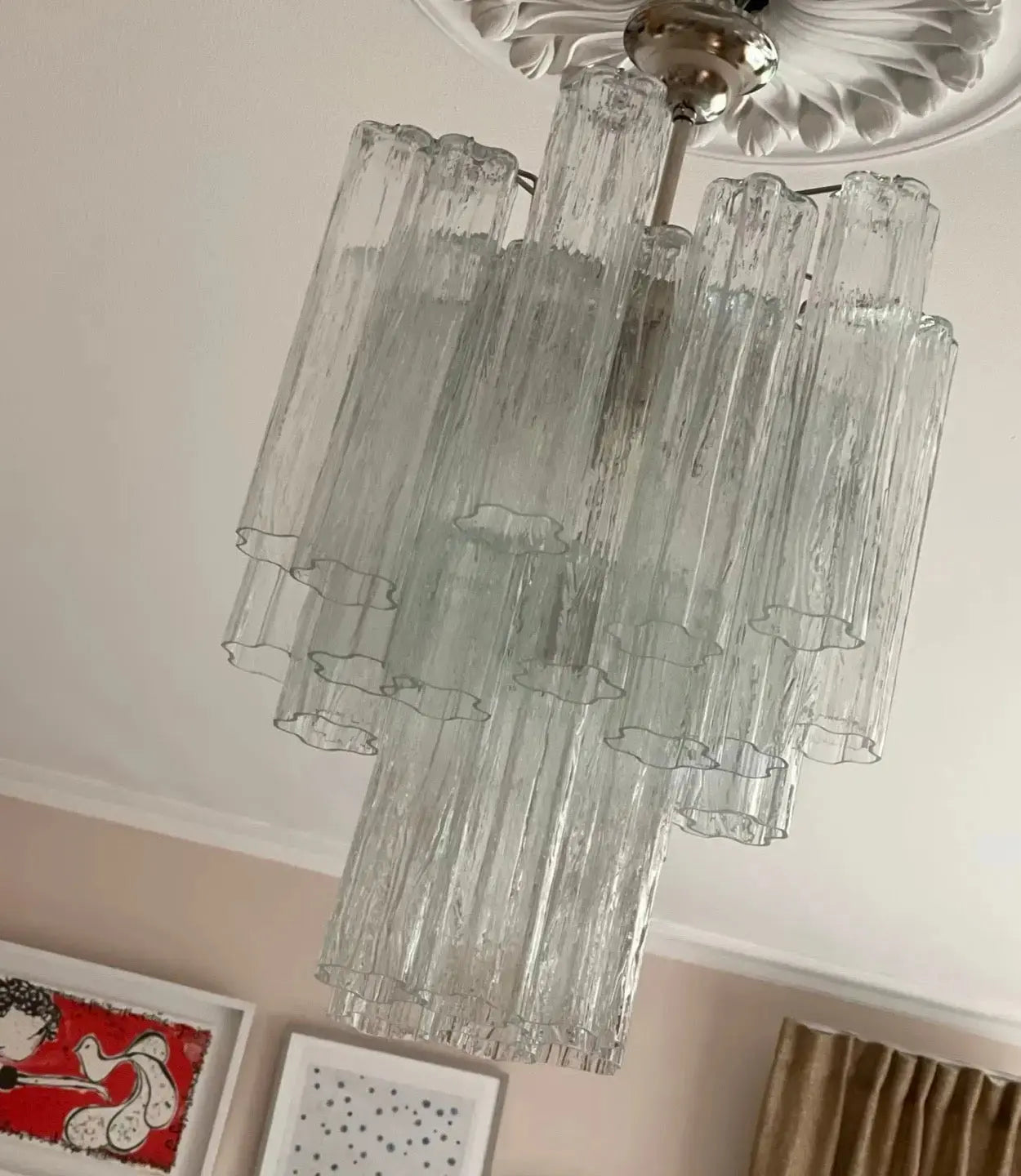 Murano Lysekrone 30 Glassrør Murano Studio